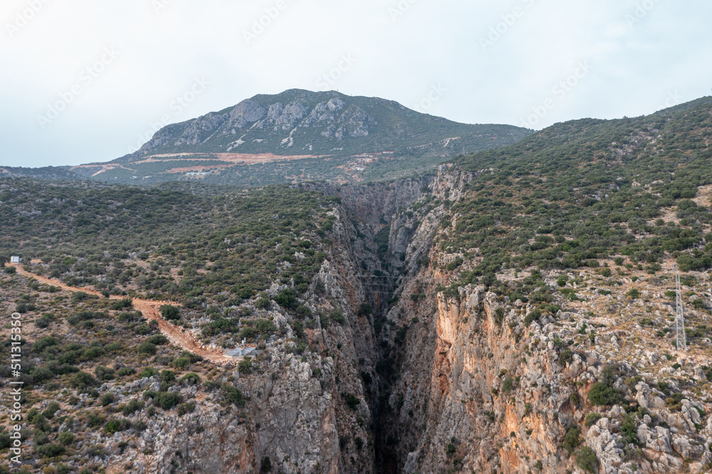 stunning nature's wonder scene at desirable holiday destination , aerial drone turquoise water , Kas , Antalya stunning nature's wonder scene at desirable holiday destination , aerial drone turquoise water , Kas , Antalya