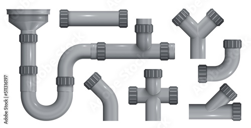 Sewerage Pipes Realistic Set