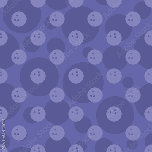 Bowling ball icons in seamless pattern on a violet background. Monochrome art illustration for tournament illustration and sport designs. Vector EPS 10