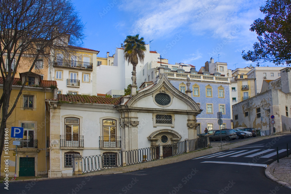 Beautiful palace in Alfama district in Lisbon
