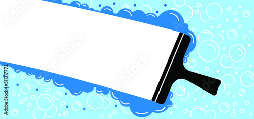 window cleaning glass service, cleaning and maintenance. Windows cleanings tool line icon or logo. Cartoon washes, hygiene vector. Washing glass with a squeegee icon or symbol. Clean or cleanup tools.