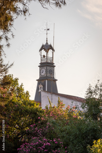 Clock tower of the town hall of benavente, district of Santarém, Portugal photo