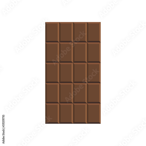 chocolate bar on white background. 