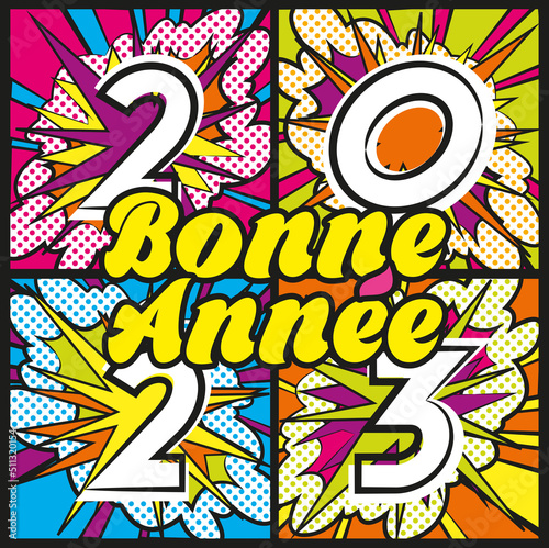 Bonne Année 2023 carte popart 4B
