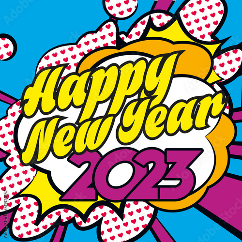 Happy New Year 2023 carte popart 3