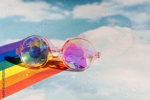 Pride flag and sunglasses