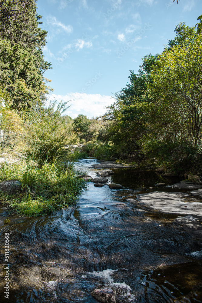 River going down the mountains of Tanti, Córdoba, Argentina.