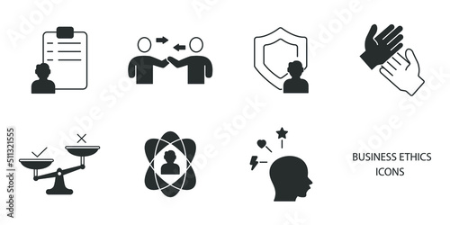 Business ethics icons  symbol vector elements for infographic web