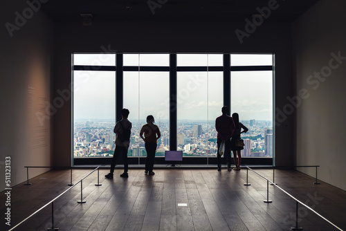 silhouette of people in the airport