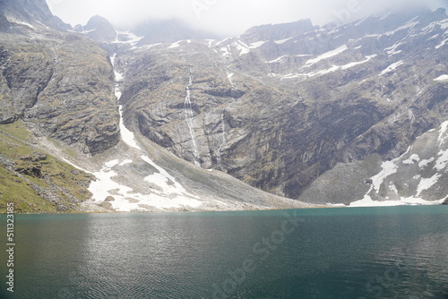 Gobindghat Chamoli district Uttarakhand India, June 07 2022. Yatra Sri Hemkund Sahib With a Beautiful Nature Hill's and Cloud's photo