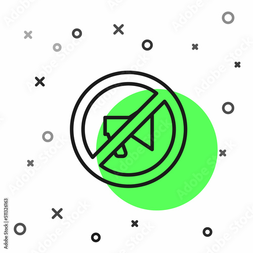 Black line Censored stamp icon isolated on white background. Vector