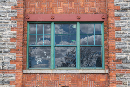 Broken Glass Window Of Building. High - quality photo