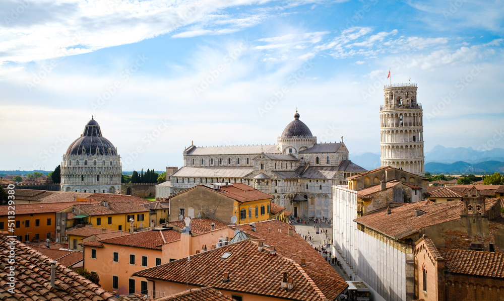 Views of Duomo and leaning tower, Pisa
