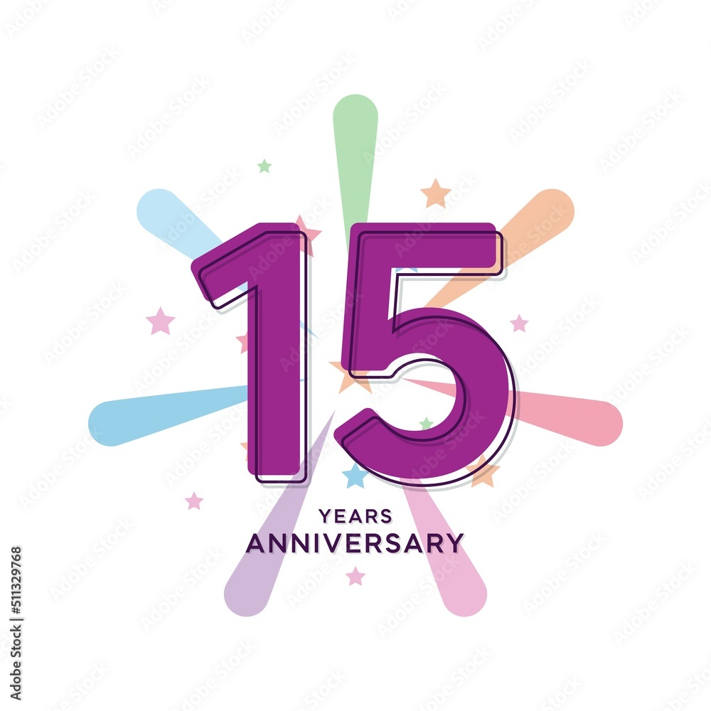 Fototapeta premium 15 Years Anniversary Celebration Vector Template Design Illustration