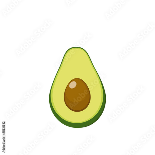 Avocado, avocado isolated on white background, organic food, design element organic food vector, vector illustration for design
