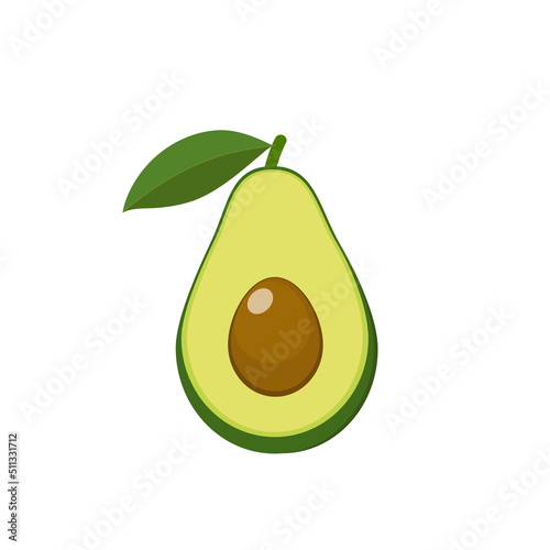 Avocado, avocado isolated on white background, organic food, design element organic food vector, vector illustration for design
