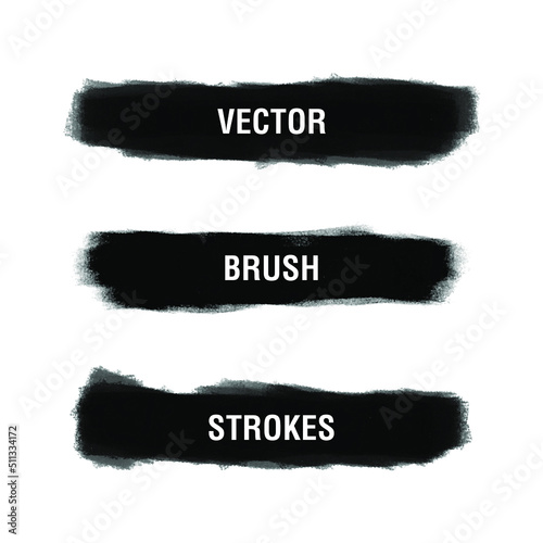 set of vector brush strokes