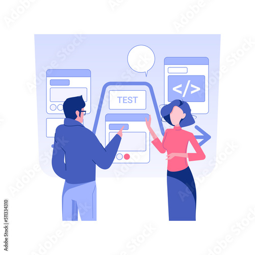 Agile project management isolated concept vector illustration. Group of colleagues delivering a project throughout its life cycle, IT company workers, teamwork organization vector concept.