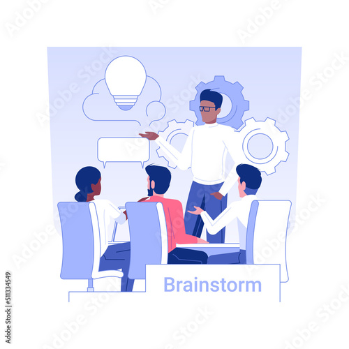 Focus groups isolated concept vector illustration. Group of diverse colleagues brainstorming, development business strategy, IT company, focus groups, project discussion vector concept.