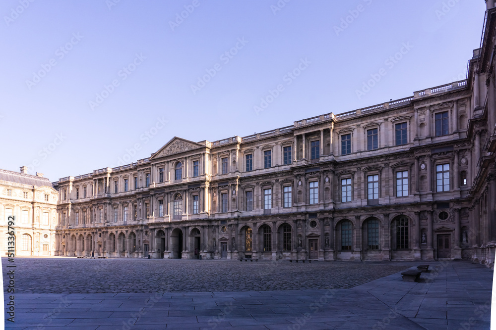 Ancient courtyard of the Louvre in Paris
