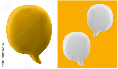 3d talking cloud, 3D illustration of speech bubble. Glossy talking cloud bubble high quality vector. Shiny cloud foam vector.