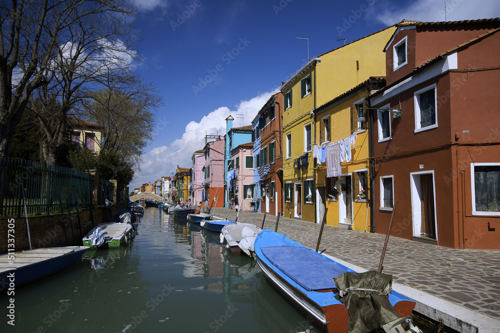 Casas de colores.Isla de Burano. Venecia.Véneto. Italia.
