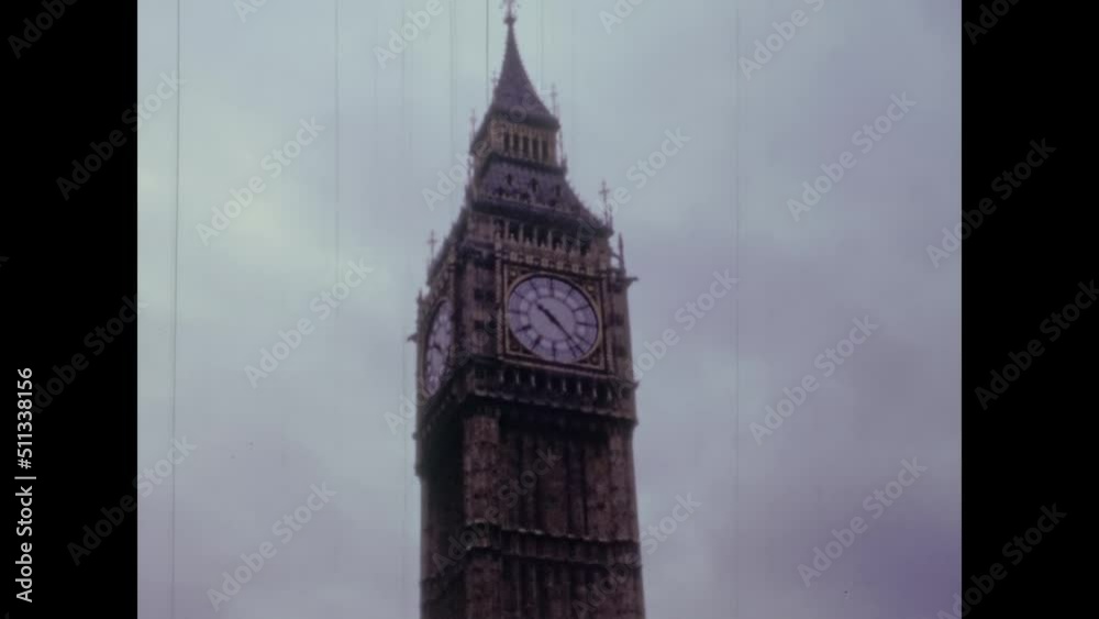 United Kingdom 1973, London city traffic scene