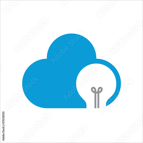 Creative Cloud Idea Logo Icon symbol. Technology Company Logo Design Template Vector Illustrations