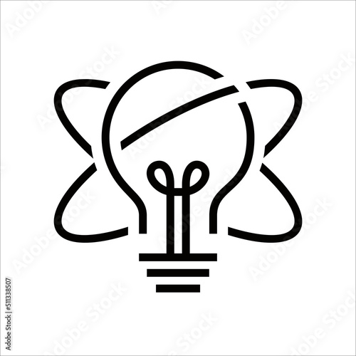 Creative Global Lamp Logo Icon. Outline Idea Logo Design Template Vector Illustrations