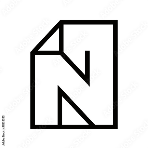 Creative Outline Initial Letter N Logo Design Template Vector Illustrations