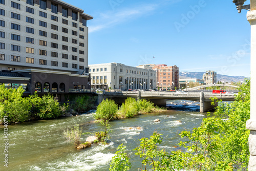 City of Reno on the River Truckee, USA. photo