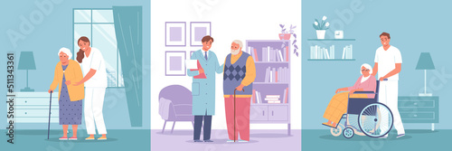 Nursing Home Design Concept Set