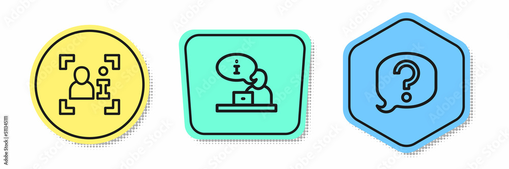 Set line Television report, and Speech bubble chat. Colored shapes. Vector Set line Television report, and Speech bubble chat. Colored shapes. Vector