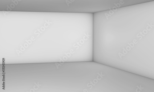 Fotografie Perspective 3 vanishing points - Box template - 3D illustration