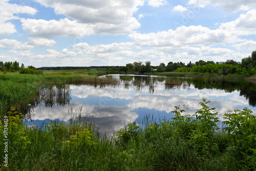 picturesque lake on the outskirts of the village
