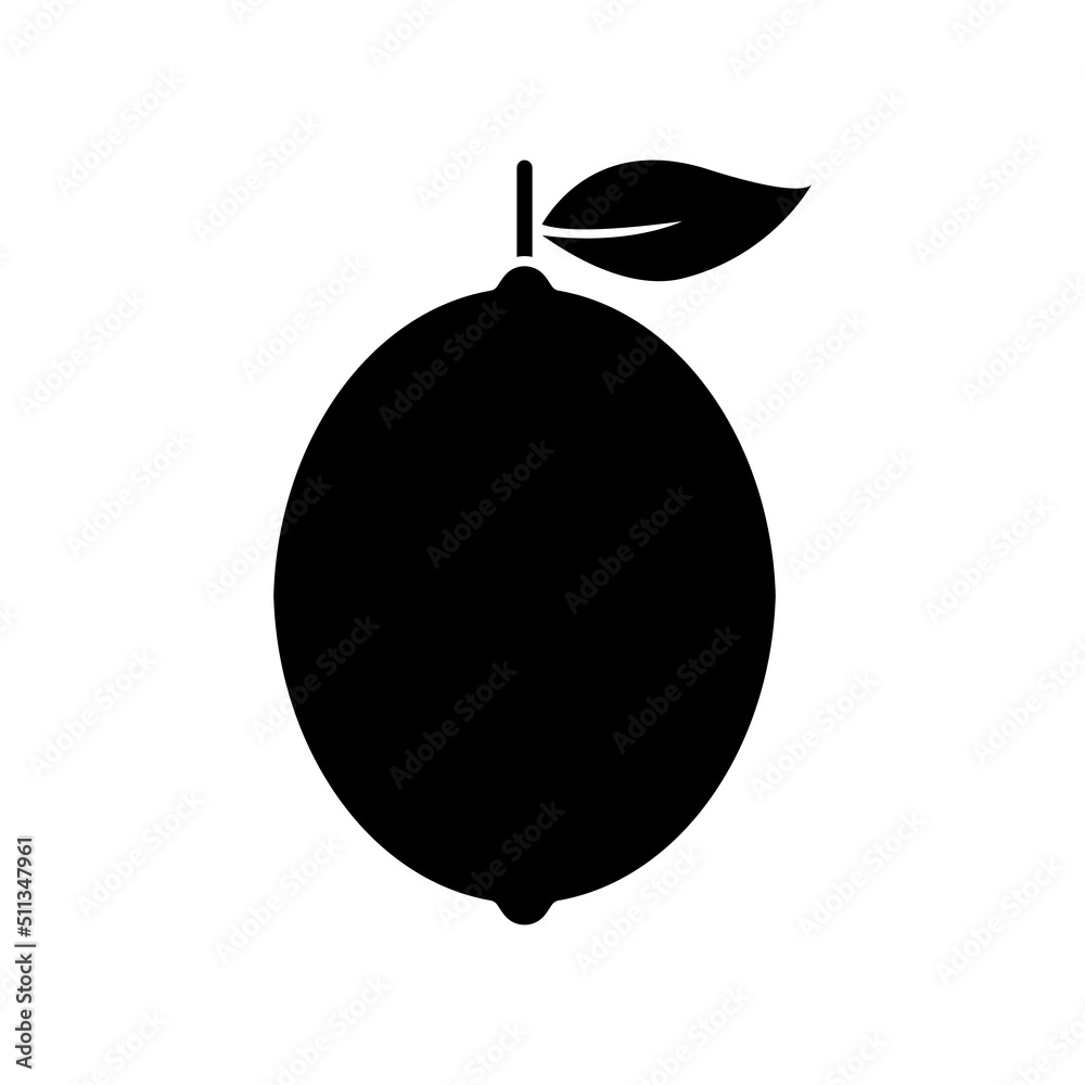 Lemon silhouette. Citrus shape. Vector isolated on white. Lemon silhouette. Citrus shape. Vector isolated on white.