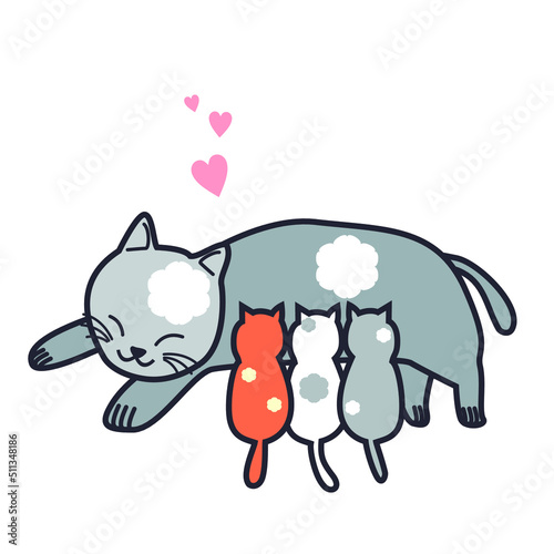 Kitty Cats suckling its Mother Cat