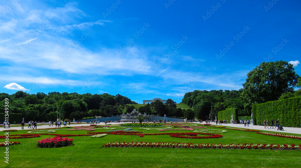 garden in the park of palace at SISI in VIenna