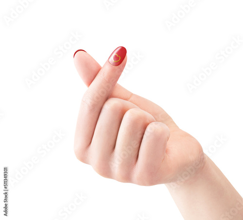 きゅんです（ハンドサイン／ハンドジェスチャー）女性の手イメージ photo