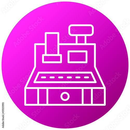Cashier Machine Icon Style
