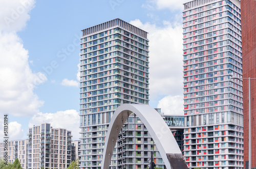 High rises in Stratford East Village, Stratford City,
London,  England, June 13, 2022
