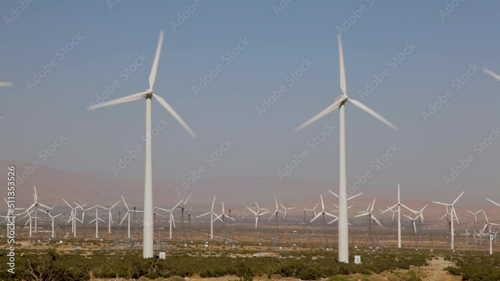 The pleasant view of view of wind power plant. Vast turbine wind mills farm The pleasant view of view of wind power plant. Vast turbine wind mills farm