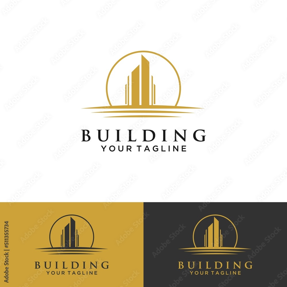 Template Logo Bisnis Real Estate, Bangunan, Pengembangan Properti, dan Desain Logo Vector Eps 10 dengan warna emas mewah Template Logo Bisnis Real Estate, Bangunan, Pengembangan Properti, dan Desain Logo Vector Eps 10 dengan warna emas mewah