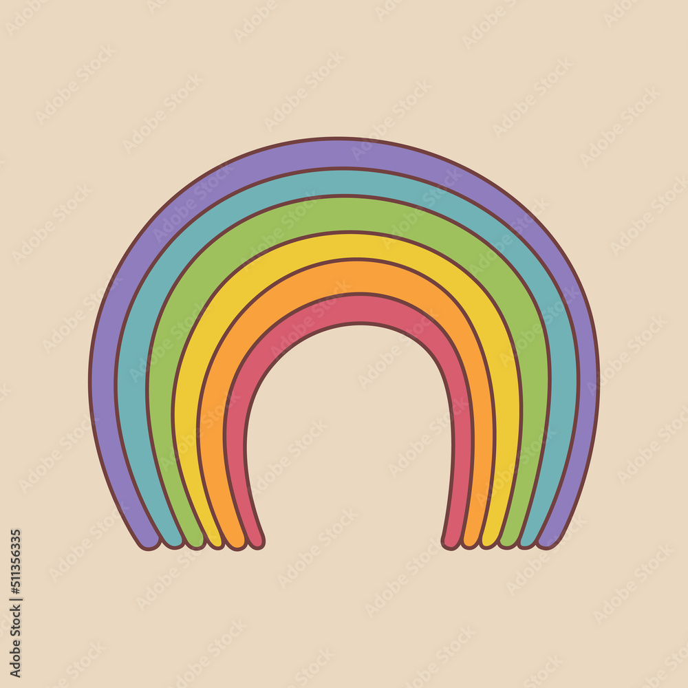 LGBT Rainbow icon in doodle style. Isolated vector illustration pride ...