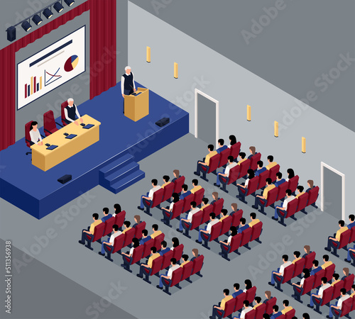 Isometric Press Conference Composition