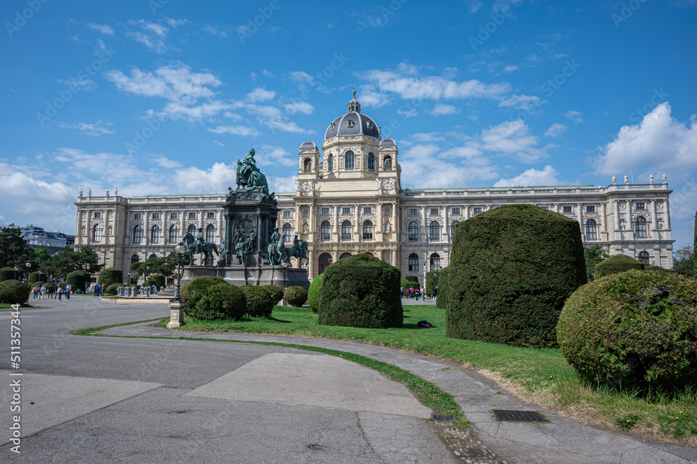 Maria Theresia monument and Natural History Museum at Maria-Theresien-Platz in Vienna, Austria