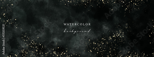 Vector textured horizontal universal background with gold glitter and copy space for text
