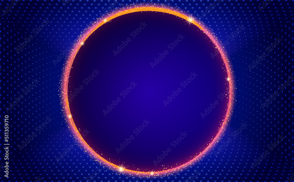 Abstract blue dot lines shapes wall vector background with round shining banner Abstract blue dot lines shapes wall vector background with round shining banner