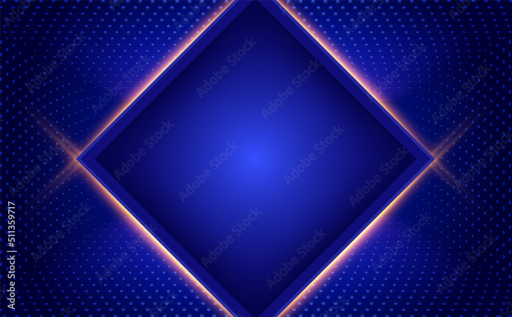 Abstract blue dot lines shapes wall vector background with square shining banner Abstract blue dot lines shapes wall vector background with square shining banner