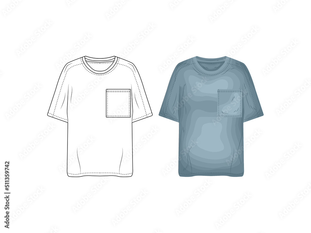 Naklejka premium fashion product catalog uniforms mockup sketch vector illustration clothing silhouette icon model up